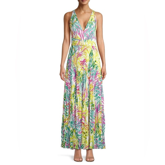 M Milly Oria Waves of Zebra Pleated Dress‎